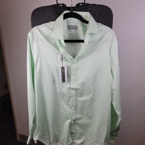 Michael Kors Green Frost Dress Shirt Lightweight Slim Fit - Picture 1 of 8